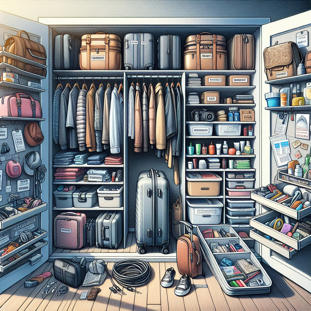Jak utrzymać porządek w szafie z akcesoriami do podróży?